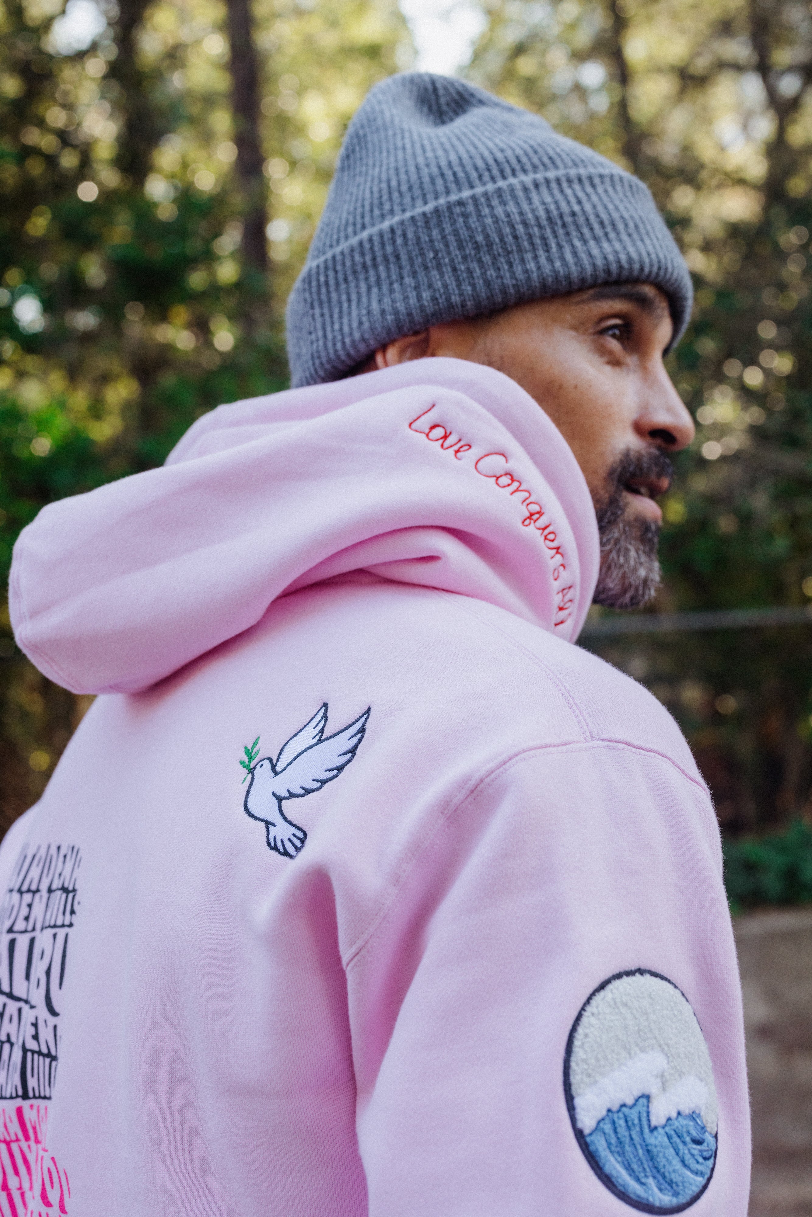 ドゥーズィエムクラス　20SS  Treasure hoody  ピンク　美品 Double Zip Hoodie - Sunsoaked Hot Shot with Monochrome Patch